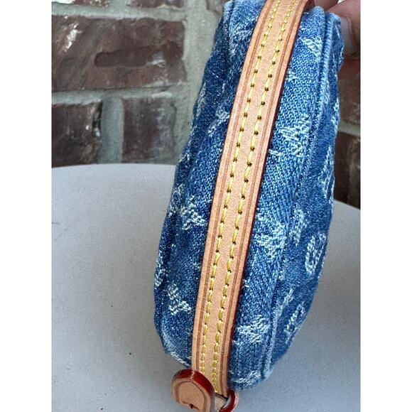 Louis Vuitton Croissant Handbag Monogram Denim MM Blue 37803 - Picture 9 of 15